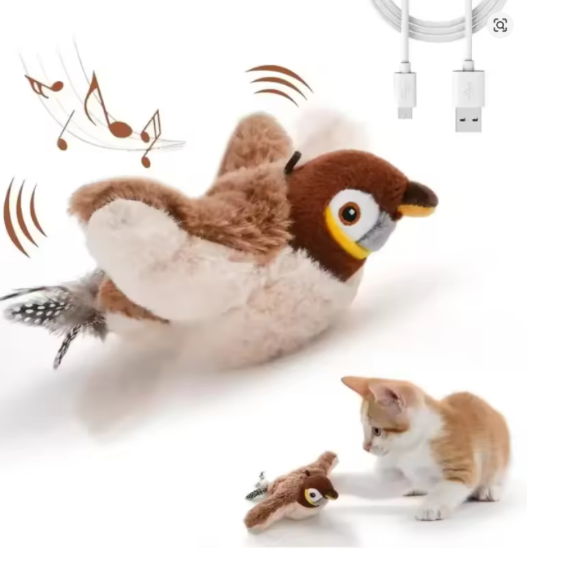 Interactieve mus die flappert en tjilpt voor je kat