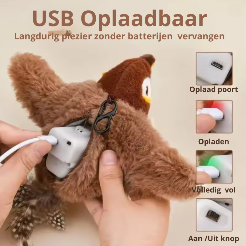 Interactieve mus die flappert en tjilpt voor je kat