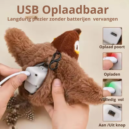 Interactieve mus die flappert en tjilpt voor je kat