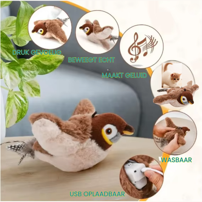 Interactieve mus die flappert en tjilpt voor je kat