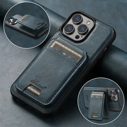Lederen Telefoonhoesje met Pasjeshouder voor iPhone en MagSafe Opladen.