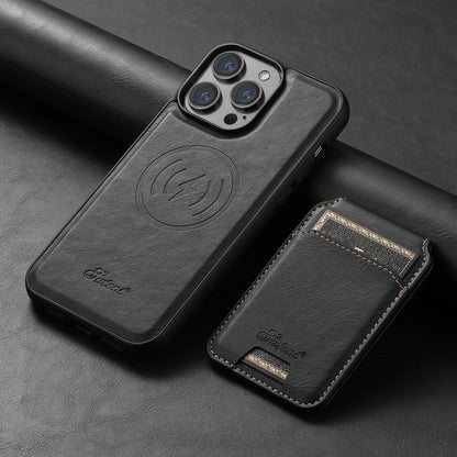 Lederen Telefoonhoesje met Pasjeshouder voor iPhone en MagSafe Opladen.