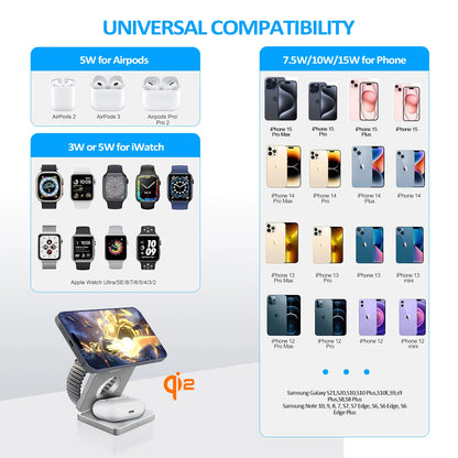 Qi2 3-in-1 magnetische draadloze oplader .