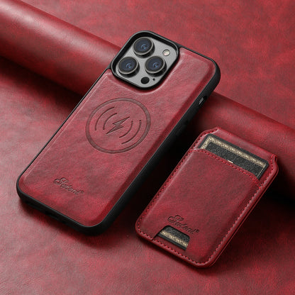 Lederen Telefoonhoesje met Pasjeshouder voor iPhone en MagSafe Opladen.