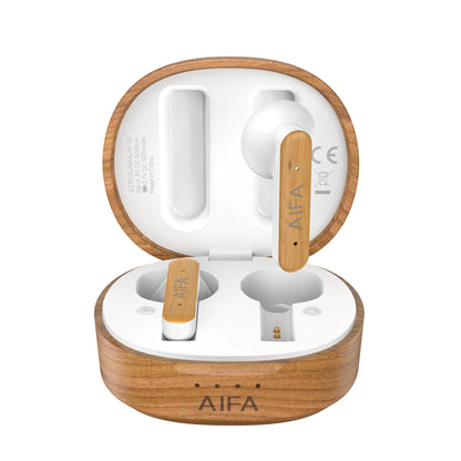 AIFA houten draadloze oordopjes met actieve ruisonderdrukking