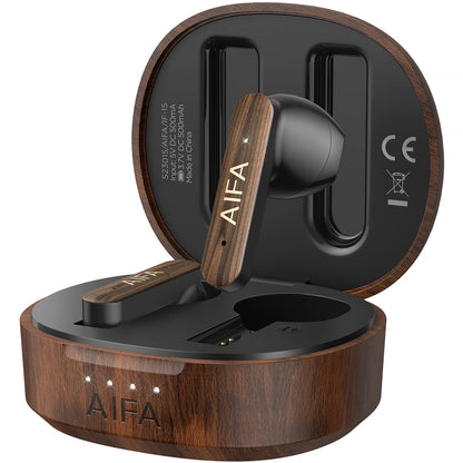 AIFA houten draadloze oordopjes met actieve ruisonderdrukking