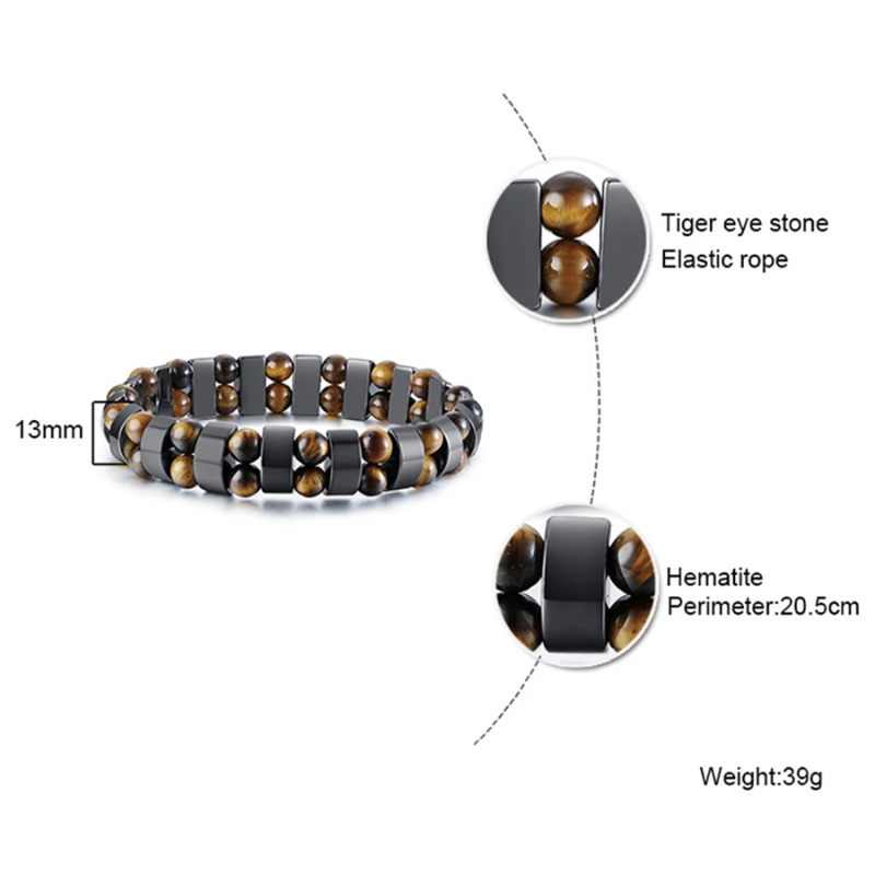 Tijgeroog & Hematiet armband